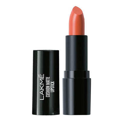 Lakme Cushion Matte Lipstick, Pink Blush, Long Lasting, Comfortable Velvet Matte Finish - Waterproof, Non Drying, Creamy Matte Bullet Lipstick, 4.5 g