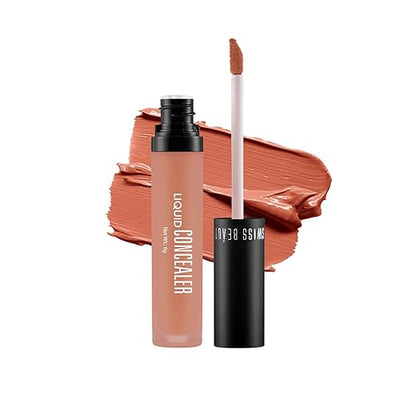 Swiss Beauty Liquid Light Weight Concealer With Full Coverage |Easily Blendable Concealer For Face Makeup With Matte Finish | Shade- Medium - Orange, 6G