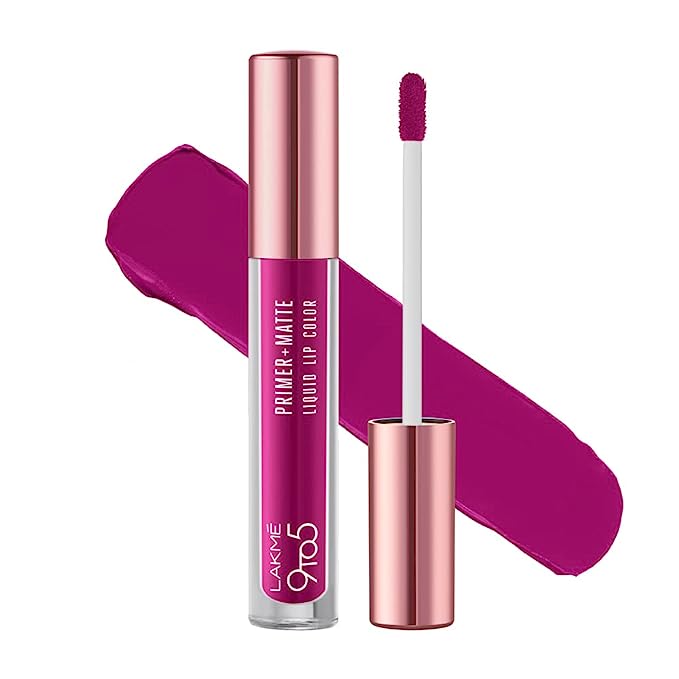 Lakmé 9to5 Primer + Matte Liquid Lip Color MP2 Power Pink