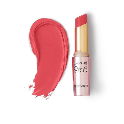 Lakme 9TO5 Primer + Matte Lip Color MP5 Maroon Mix, 3.6 g