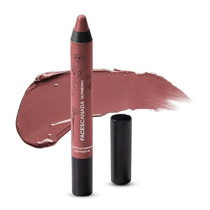 FACES CANADA Ultime Pro Matte Lip Crayon - 8HR Long Stay | Smooth Creamy Matte Texture | Intense Color in 1 Stroke | Hydrates With Chamomile & Cocoa Butter