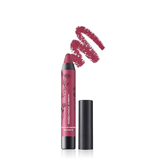 FACES CANADA Ultime Pro Matte Lip Crayon - 8HR Long Stay | Smooth Creamy Matte Texture | Intense Color in 1 Stroke | Hydrates With Chamomile & Cocoa Butter