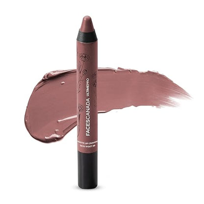 FACES CANADA Ultime Pro Matte Lip Crayon - 8HR Long Stay | Smooth Creamy Matte Texture | Intense Color in 1 Stroke | Hydrates With Chamomile & Cocoa Butter