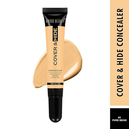 Swiss Beauty Cover & Hide Concealer | Lightweight | Long-Lasting | Blendable | Shade - Cool Peach, 10gm