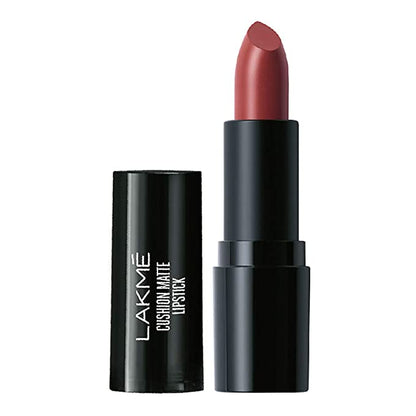 Lakme Cushion Matte Lipstick, Pink Ruby, Long Lasting, Comfortable Velvet Matte Finish - Waterproof, Non Drying, Creamy Matte Bullet Lipstick, 4.5 g