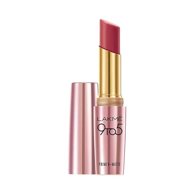 Lakme 9 To 5 Primer + Matte Lipstick, Matte Finish, Lightweight Lipstick, Lasts For 16Hrs, Nourishes Lips & Great For Daily Use, Burgundy Passion, 3.6g