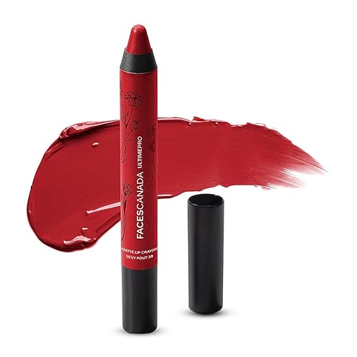 FACES CANADA Ultime Pro Matte Lip Crayon - 8HR Long Stay | Smooth Creamy Matte Texture | Intense Color in 1 Stroke | Hydrates With Chamomile & Cocoa Butter