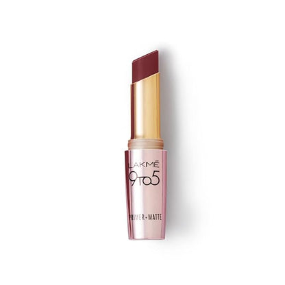 Lakme 9 To 5 Primer + Matte Lipstick, Matte Finish, Lightweight Lipstick, Lasts For 16Hrs, Nourishes Lips & Great For Daily Use, Burgundy Passion, 3.6g