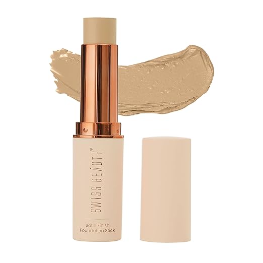 Swiss Beauty Satin Finish Panstick Foundation to Conceal & Cover, Buildable Coverage | Stick Foundation with Creamy Formula | For All Skin Types | Shade- Orange, 7gm