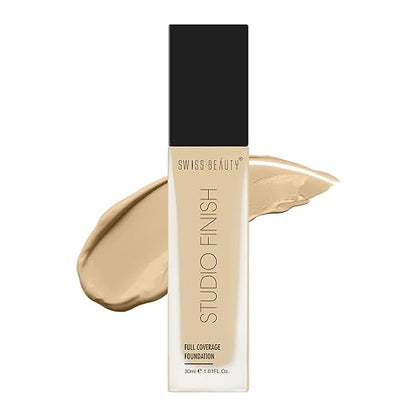 Swiss Beauty Studio Finish Full coverage Foundation, Face Makeup, Shade- Medium Pale, 30ml