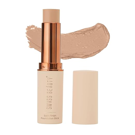 Swiss Beauty Satin Finish Panstick Foundation to Conceal & Cover, Buildable Coverage | Stick Foundation with Creamy Formula | For All Skin Types | Shade- Cocoa, 7gm