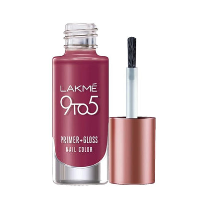 Lakmé 9To5 Primer + Glossy Finish Nail Colour, Desert Rose, 6 Ml