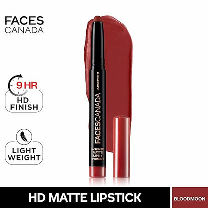 FACES CANADA Ultime Pro HD Intense Matte Lips + Primer - Perfection 01, 1.4g | 9HR Long Stay | Primer Infused For Flawless HD Matte Finish | Intense Color Lightweight Silky Smooth Cream Application