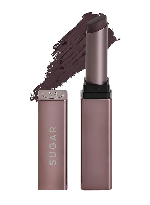 SUGAR Cosmetics - Mettle - Satin Lipstick - 08 Eugenie (Deep Chocolate Brown) - 2.2 gms - Waterproof, Longlasting Lipstick for a Silky and Creamy Finish, Lasts Up to 8 hours