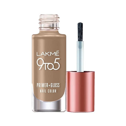 Lakmé 9To5 Primer + Glossy Finish Nail Colour, Coral Haze, 6 Ml