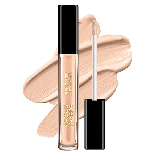 FACES CANADA High Cover Concealer - Sand Beige 01, 4ml | High Coverage Liquid Concealer | Blends Easily | Natural Finish | Covers Spots, Blemishes & Dark Circles | With Shea Butter & Vitamin E