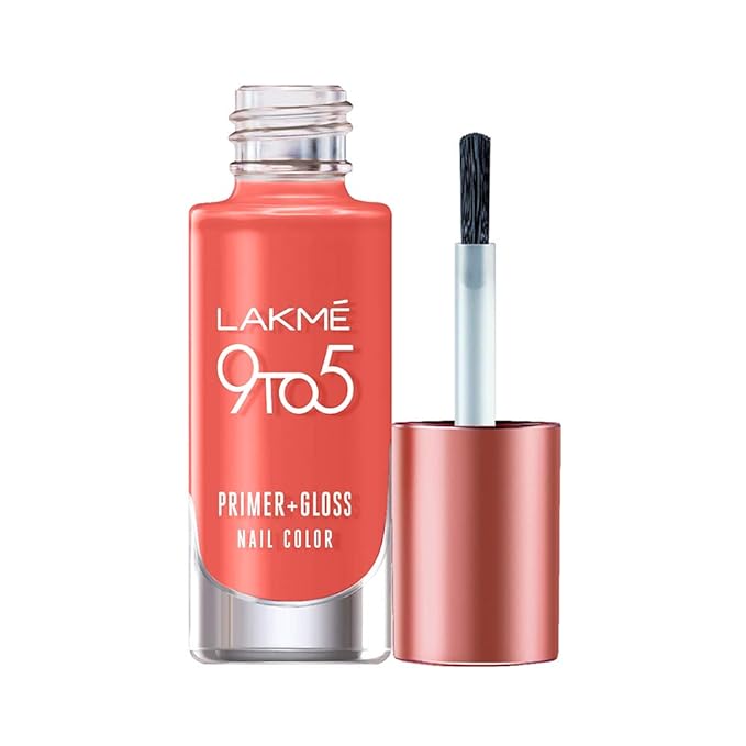 Lakmé 9 To 5 Primer + Glossy Finish Nail Colour, Greenpistachio, 6Ml