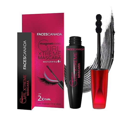 FACES CANADA Magneteyes Length Xtreme Mascara - Black, 8g | Volumizes Lashes | Waterproof | Quick Drying | Long Wear | Intense Black Finish | Lightweight | Enriched With Jojoba Oil & Vitamin B