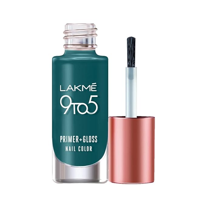 Lakmé 9To5 Primer + Gloss Nail Colour, Glossy Finish, Caribbean Coral, 6 Ml