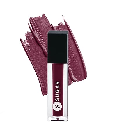 SUGAR Cosmetics Smudge Me Not Mini Liquid Lipsticks for Women | Transferproof & Waterproof | Lasts Upto 12hrs | Matte Lipstick | 1.1ml - 21 Aubergine Queen