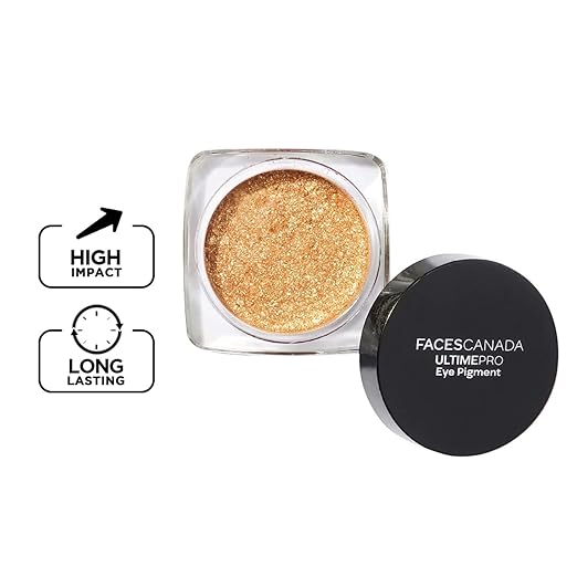 FACES CANADA Ultime Pro Eye Pigment - Silver 01, 1.8g | Shimmery Finish | Long-Lasting | Intense Pigment | Excellent Color Payoff | Smooth Application