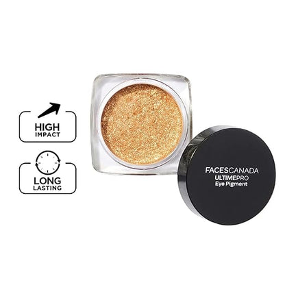 FACES CANADA Ultime Pro Eye Pigment - Silver 01, 1.8g | Shimmery Finish | Long-Lasting | Intense Pigment | Excellent Color Payoff | Smooth Application