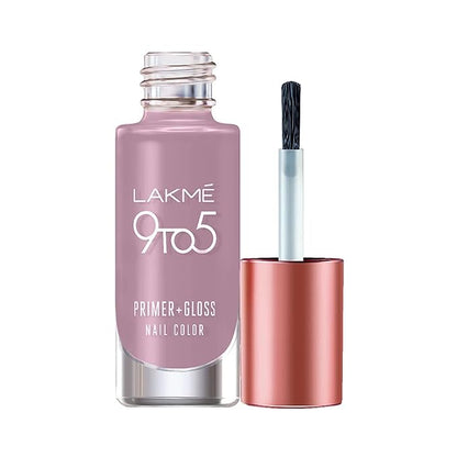 Lakmé 9 To 5 Primer + Glossy Finish Nail Colour, Greycloud, 6Ml