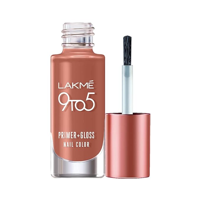 Lakme 9to5 Primer + Gloss Nail Colour, Scarlet Blaze, 6 ml