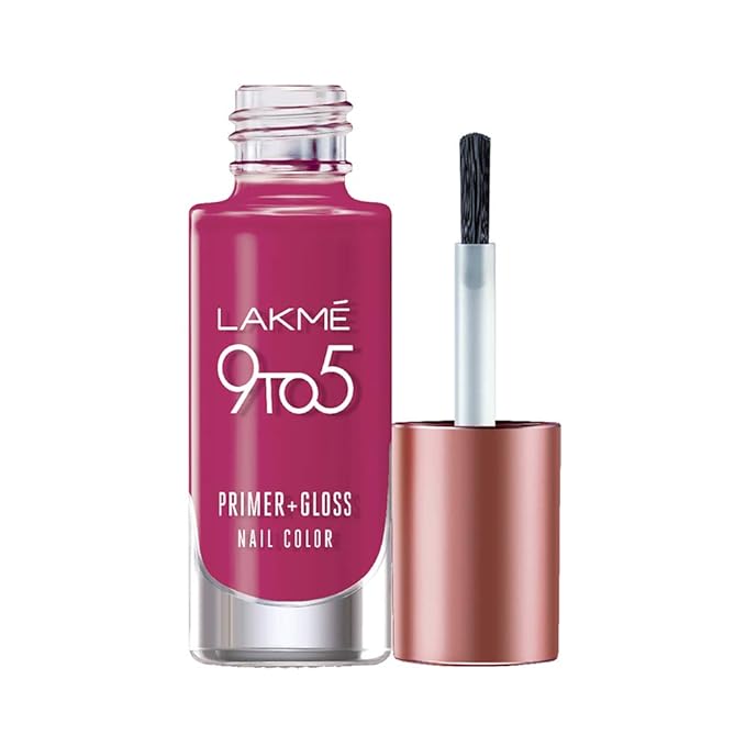 Lakmé 9To5 Primer + Glossy Finish Nail Colour, Desert Rose, 6 Ml