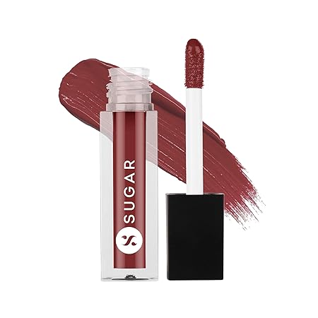 SUGAR Cosmetics - Smudge Me Not - Liquid Lipstick - 08 Wine And Shine (Sangria) - 4.5 ml - Ultra Matte Liquid Lipstick, Transferproof and Waterproof, Lasts Up to 12 hours