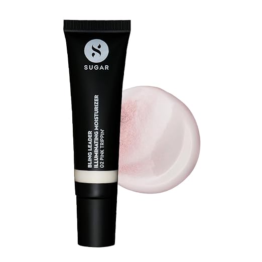 SUGAR Cosmetics - Bling Leader - Illuminating Moisturizer - 02 Pink Trippin'  (Cool Pink Highlighter with Pearl Finish) - Lightweight Moisturizer and Highlighter, Protects against Pollution