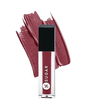 SUGAR Cosmetics Smudge Me Not Liquid Lipstick - 52 Modern Auburn (Flamenco Red / Deep Red with Blue Undertone) 4.5 ml Ultra Matte Liquid Lipstick, Transfer-proof and Waterproof, Lasts Up to 12 hours