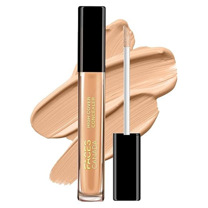 FACES CANADA High Cover Concealer - Honey Creme 02, 4ml | High Coverage Liquid Concealer | Blends Easily | Natural Finish | Covers Spots, Blemishes & Dark Circles | With Shea Butter & Vitamin E