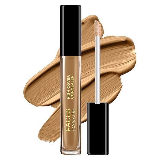 FACES CANADA High Cover Concealer - Sand Beige 01, 4ml | High Coverage Liquid Concealer | Blends Easily | Natural Finish | Covers Spots, Blemishes & Dark Circles | With Shea Butter & Vitamin E