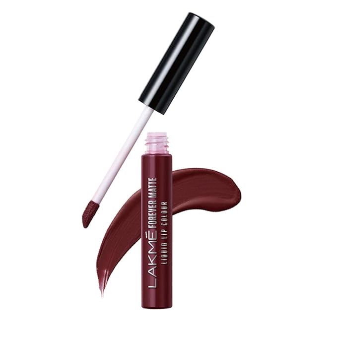 Lakme Forever Matte Liquid Lip Colour, Wine Touch, Long Lasting Liquid Lipstick, Lightweight & Comfortable - Smudge Proof, Non Transferable, 5.6 ml