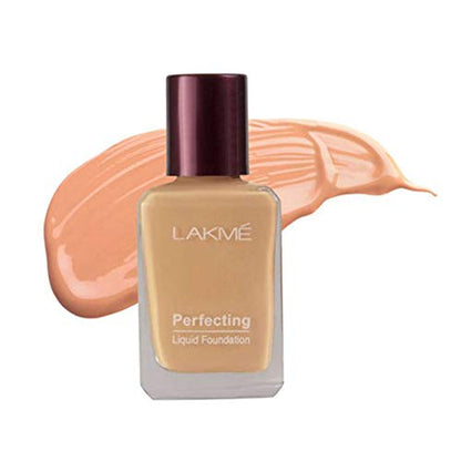 Lakme Perfecting Liquid Foundation, Marble, Waterproof Full Coverage Long Lasting - Light Oil Free Face Makeup with Vitamin E, Dewy Finish Glow, 27 ml