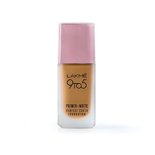 Lakmé 9 To 5 Primer + Matte Perfect Cover Liquid Foundation, C100 Cool Ivory, 25Ml, Matte Finish