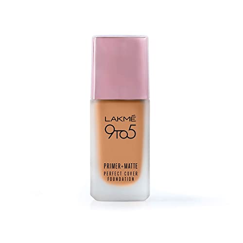 Lakmé 9 To 5 Primer + Matte Perfect Cover Liquid Foundation, C100 Cool Ivory, 25Ml, Matte Finish