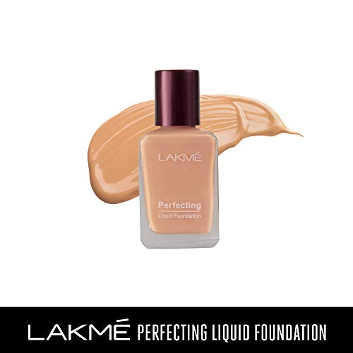 Lakme Perfecting Liquid Foundation, Marble, Waterproof Full Coverage Long Lasting - Light Oil Free Face Makeup with Vitamin E, Dewy Finish Glow, 27 ml