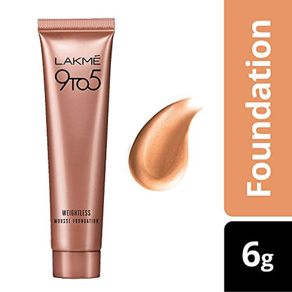 Lakmé 9 To 5 Weightless Mousse Foundation, Rose Ivory, 6G Matte Finish